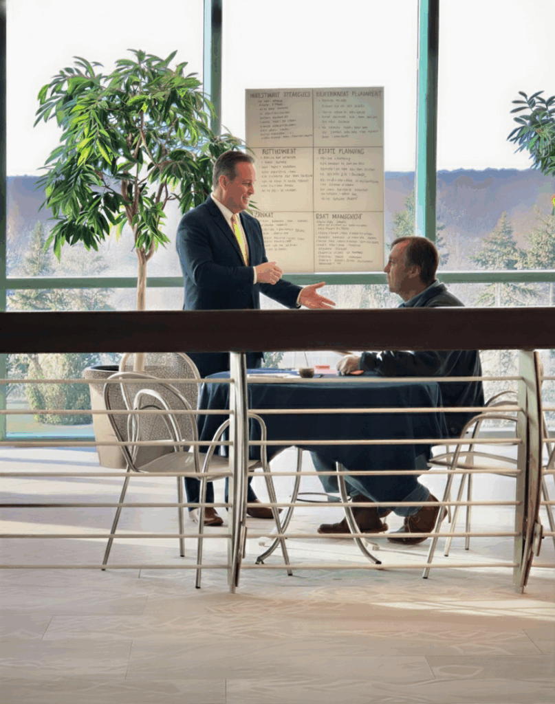 James Honaker speaking to a client